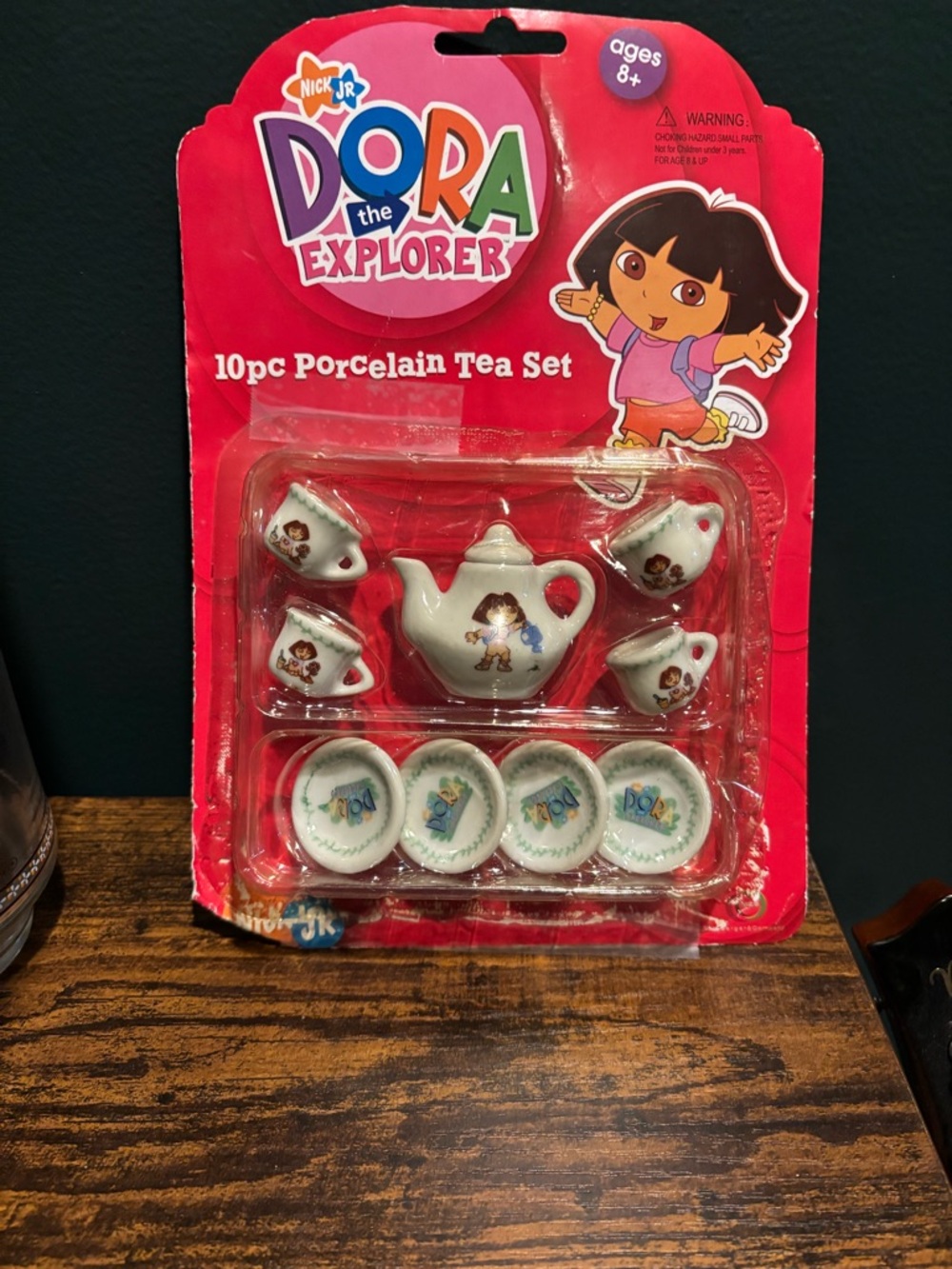 Vintage Dora the Explorer 10pc Porcelain Tea Set - Pink & White NWT